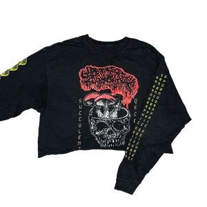 Sanguisugabogg Long Sleeve Custom Crop - Metal 4 Sided Print Size XL